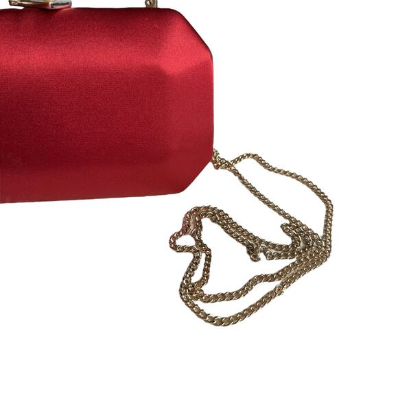 Vintage Red Stain Small Crossbody Purse Large Pearl Clasp - Picture 2 of 7